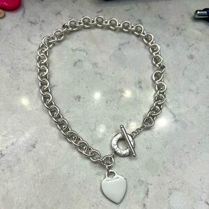 Tiffany & Co sterling silver heart toggle necklace